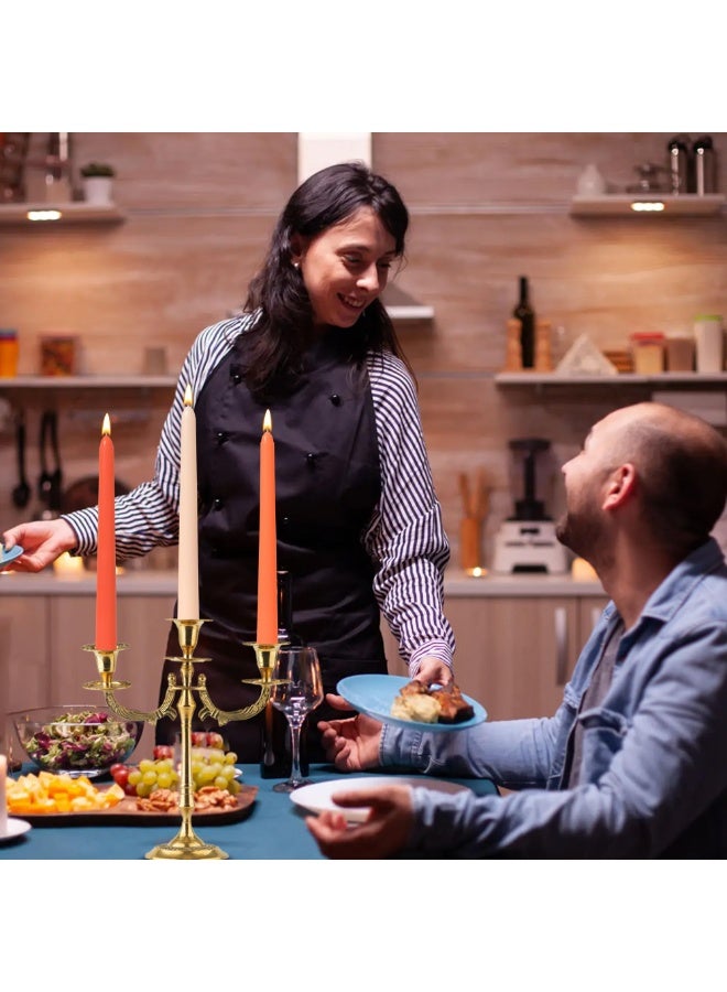 شموع مدببة 10 بوصة برتقالية، مجموعة من 12 شمعة طويلة مدببة بدون رائحة، بدون تنقيط، بدون دخان، مناسبة لحفلات الزفاف وديكور المنزل والعشاء، سلسلة ألوان طبيعية - Image 5