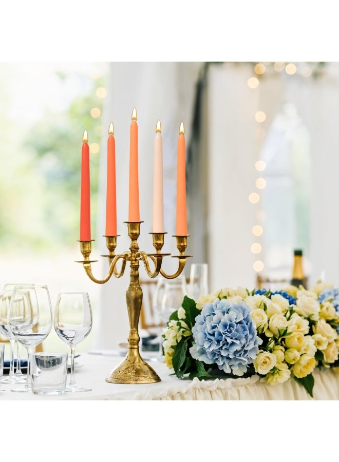 شموع مدببة 10 بوصة برتقالية، مجموعة من 12 شمعة طويلة مدببة بدون رائحة، بدون تنقيط، بدون دخان، مناسبة لحفلات الزفاف وديكور المنزل والعشاء، سلسلة ألوان طبيعية - Image 3