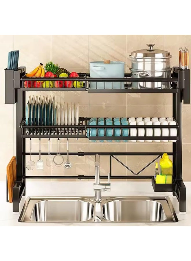 Heavy-Duty Over-the-Sink Kitchen Rack – 2-Tier Stainless Steel Dish Drying & Storage Organizer - Image 2