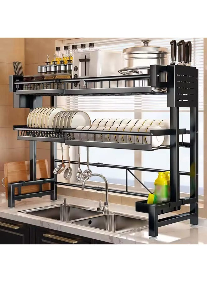Heavy-Duty Over-the-Sink Kitchen Rack – 2-Tier Stainless Steel Dish Drying & Storage Organizer - Image 1