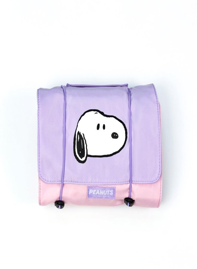MINISO Snoopy Colorful Life Collection Foldable Makeup Bag Cosmetic Bag Waterproof Large Roll-Up Portable Travel Organizer For Women Girls - Image 1