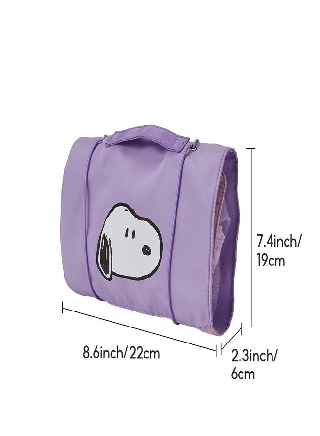 MINISO Snoopy Colorful Life Collection Foldable Makeup Bag Cosmetic Bag Waterproof Large Roll-Up Portable Travel Organizer For Women Girls - Image 2