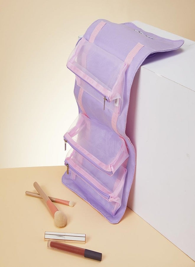 MINISO Snoopy Colorful Life Collection Foldable Makeup Bag Cosmetic Bag Waterproof Large Roll-Up Portable Travel Organizer For Women Girls - Image 4