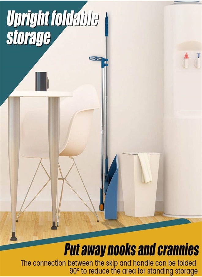 Generic Broom and Dustpan Set,180 Degree Rotating Broom Combo, Foldable Stand Dust Pans, Upright Standing Dustpan with Self Cleaning Comb for Kitchen Office Home Lobby Floor Use  - Image 5