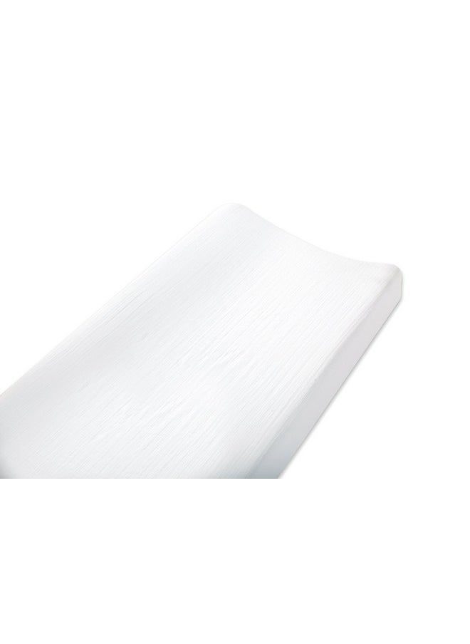 aden + anais Essentials Changing Pad Cover 100% Cotton Muslin Super Soft Breathable Tailored Snug Fit Single Solid White  - Image 1