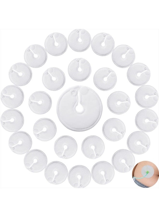 Tondiamo 28 Packs G Tube Pads Holder Abdominal G Tube Button Pads Soft G Tube Covers Absorbent G Tube Pads Feeding Tube Accessories Peg Tube Supplies Feeding Tube Pads Cotton Pads for Nursing Care(White) - Image 1
