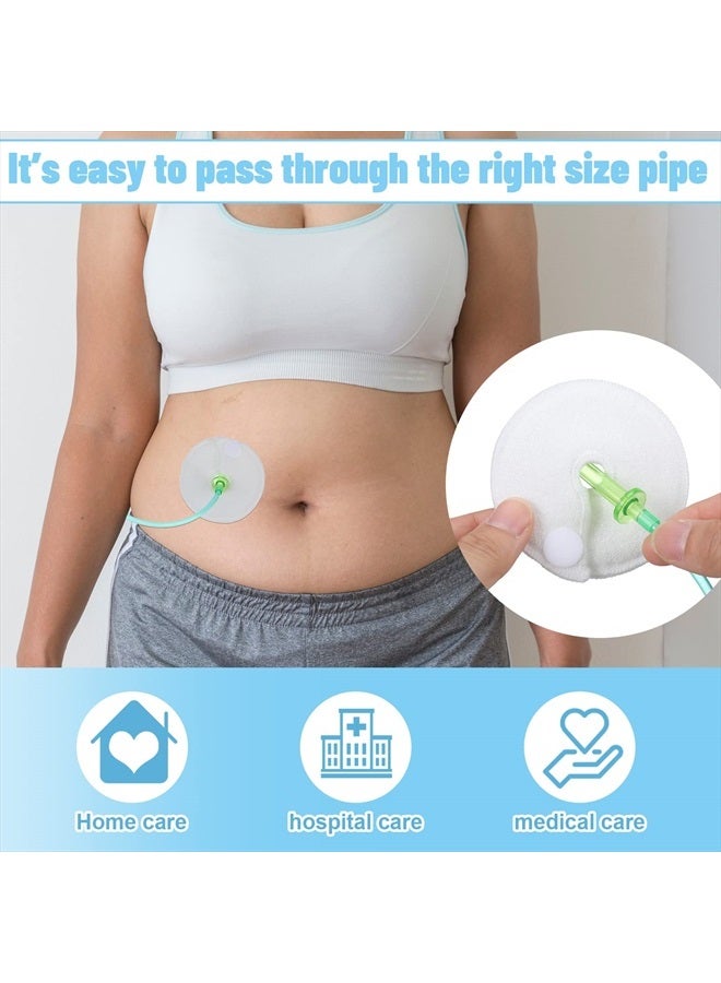 Tondiamo 28 Packs G Tube Pads Holder Abdominal G Tube Button Pads Soft G Tube Covers Absorbent G Tube Pads Feeding Tube Accessories Peg Tube Supplies Feeding Tube Pads Cotton Pads for Nursing Care(White) - Image 2