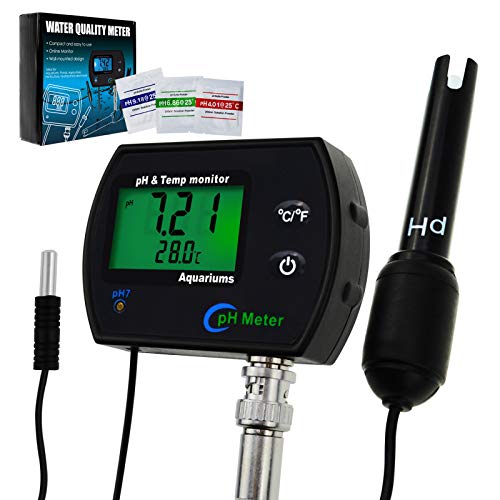 DANOPLUS 2-in-1 Combo pH & Temperature Meter Water Quality Tester Replaceable BNC pH Electrode for Aquariums Hydroponics Tanks Aquaculture Laboratory - Image 1