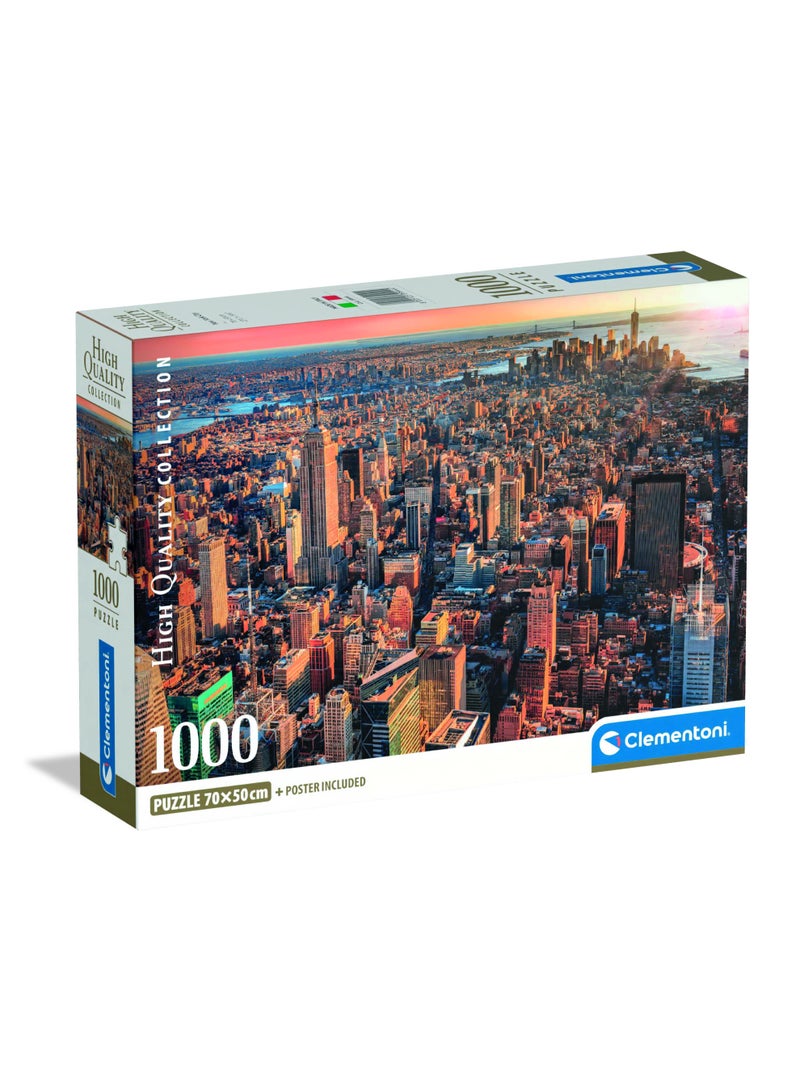 Clementoni Puzzle HQC New York City + Poster 1000-Pieces | Jigsaw Puzzle | Puzzle for Adults | Challenging Puzzle | Perfect for Stress Reliever and Puzzle Lovers | Made in Italy - Image 1