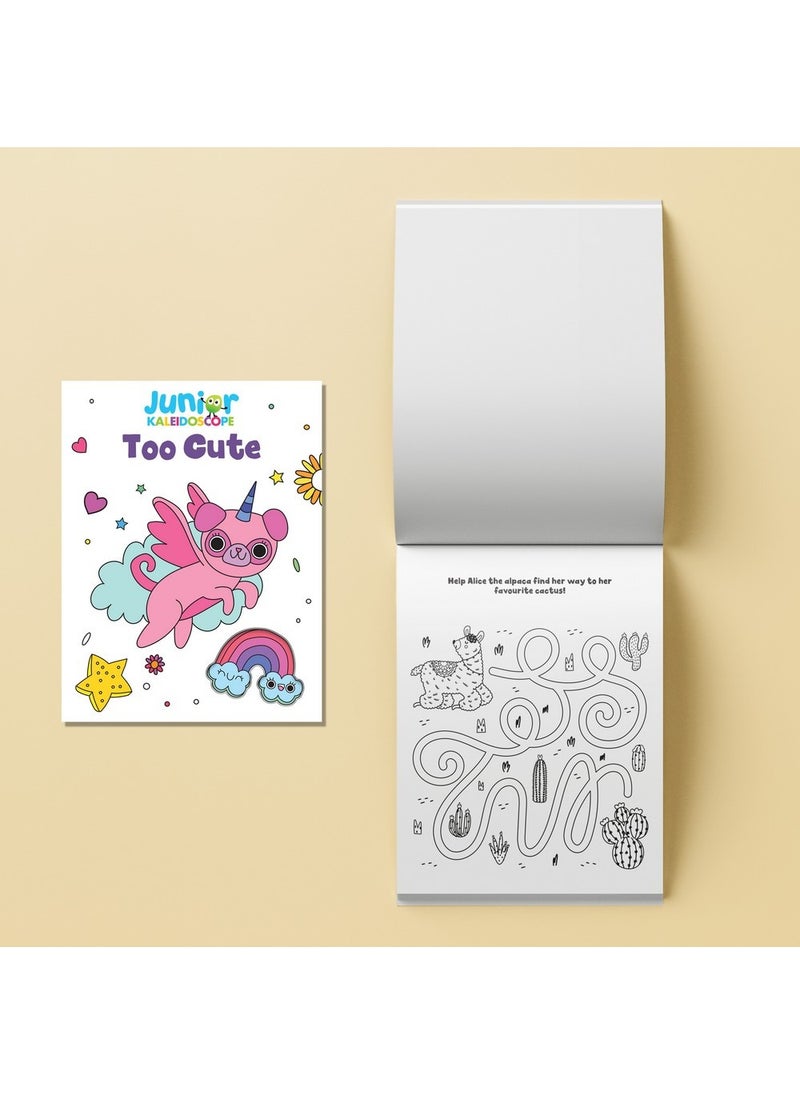 Hinkler Jr Kaleidoscope Colouring Kit – Too Cute Edition, includes 64-page Coloring Book with 50 Stickers and 5 Markers, Adorable Animal Designs for Kids, Ideal Gift for Cute-Themed Art Play - Image 3