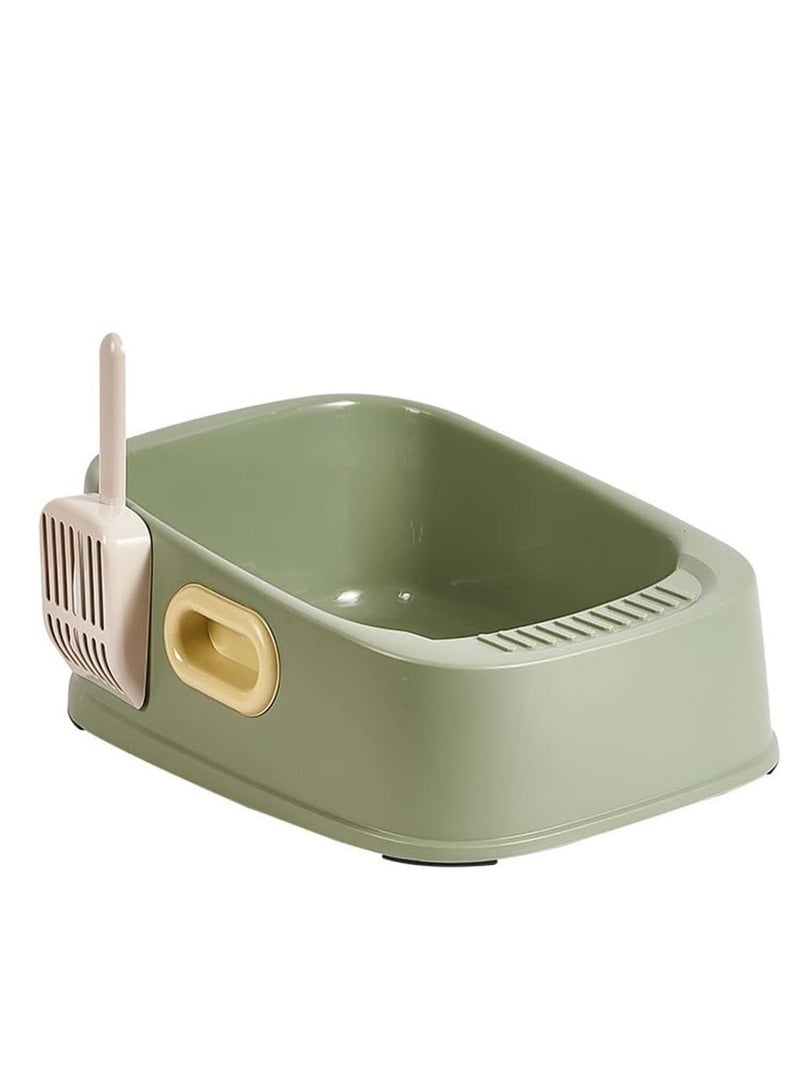 Cat Litter Tray with Litter Spoon Cat Cleaning Bath Basin Deep Toilet for Kittens - Image 1