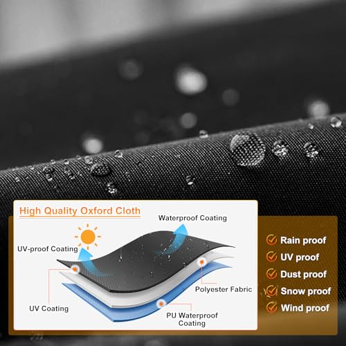 Tokept ATV Cover, Waterproof Heavy Duty 4 Wheeler Cover Quad Cover All Season Weather Proof Outdoor UV Protection for 82 Inch Polaris Kawasaki Yamaha Suzuki Honda (Black XLarge) - Image 4