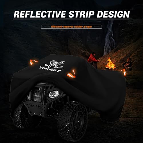 Tokept ATV Cover, Waterproof Heavy Duty 4 Wheeler Cover Quad Cover All Season Weather Proof Outdoor UV Protection for 82 Inch Polaris Kawasaki Yamaha Suzuki Honda (Black XLarge) - Image 5