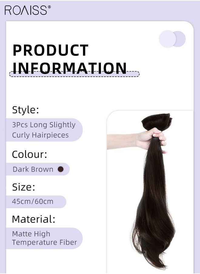 3Pcs Clip in Hair Extensions, Invisible Adjustable Long Slightly Curly Synthetic Heat Resistant Hairpieces for Women Girls, Dark Brown, 45cm/60cm - pzsku/ZD2551CB7511B2E4E8F9DZ/45/_/1713340212/00e6e160-9663-4128-bcdb-567ef1b4c272