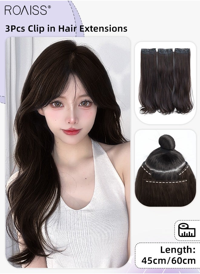 3Pcs Clip in Hair Extensions, Invisible Adjustable Long Slightly Curly Synthetic Heat Resistant Hairpieces for Women Girls, Dark Brown, 45cm/60cm - pzsku/ZD2551CB7511B2E4E8F9DZ/45/_/1713340212/5fcafc53-2558-4278-8dd2-1cddc591b03a