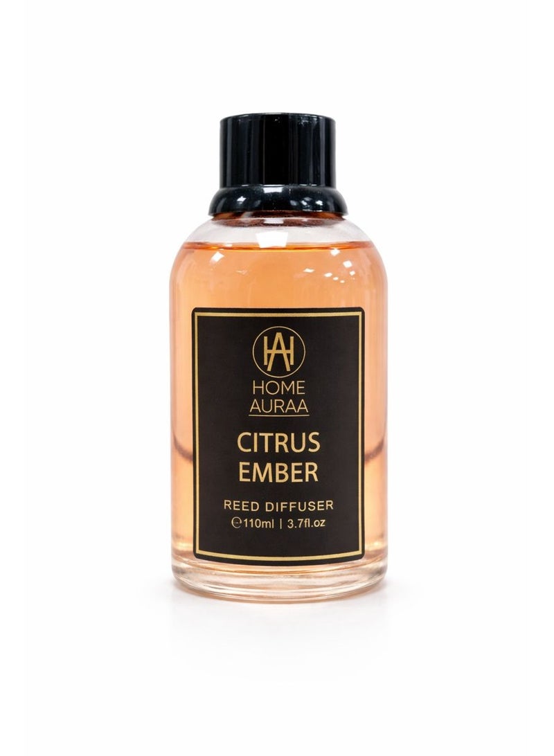 Home auraa Citrus Ember Reed Diffuser 110ml – Long-Lasting Home Fragrance with Fresh Citrus & Warm Amber Notes for Living Room & Bedroom - Image 2