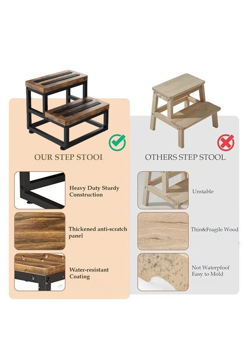 Children's wooden non-slip footstool | Children's room non-slip footstool | Kitchen/bathroom/bedside wooden footstool | Toilet training footstool - Image 2