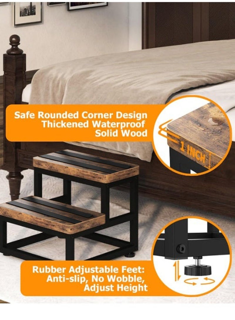 Children's wooden non-slip footstool | Children's room non-slip footstool | Kitchen/bathroom/bedside wooden footstool | Toilet training footstool - Image 3