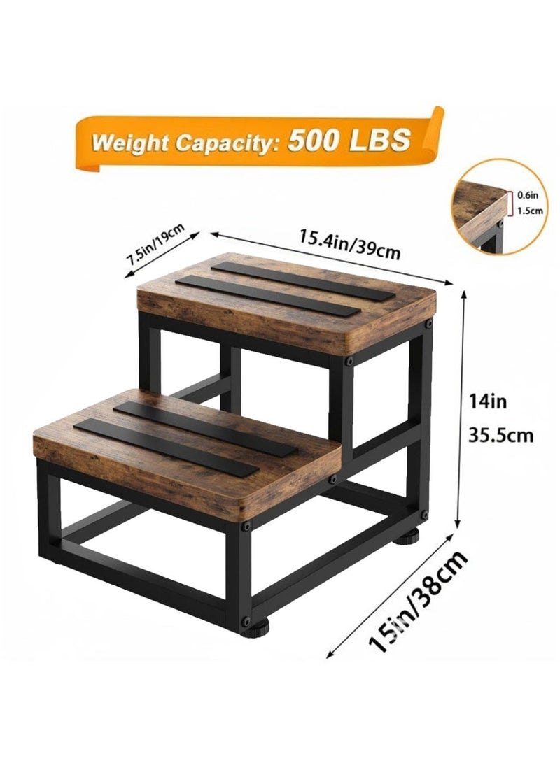 Children's wooden non-slip footstool | Children's room non-slip footstool | Kitchen/bathroom/bedside wooden footstool | Toilet training footstool - Image 5