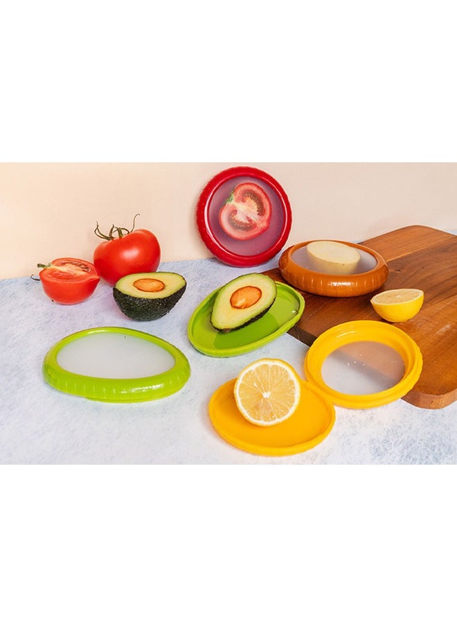 NKX Set of 4 Airtight Fruit Storage Containers Fresh-Keeping Box with Silicone Film  - Image 3