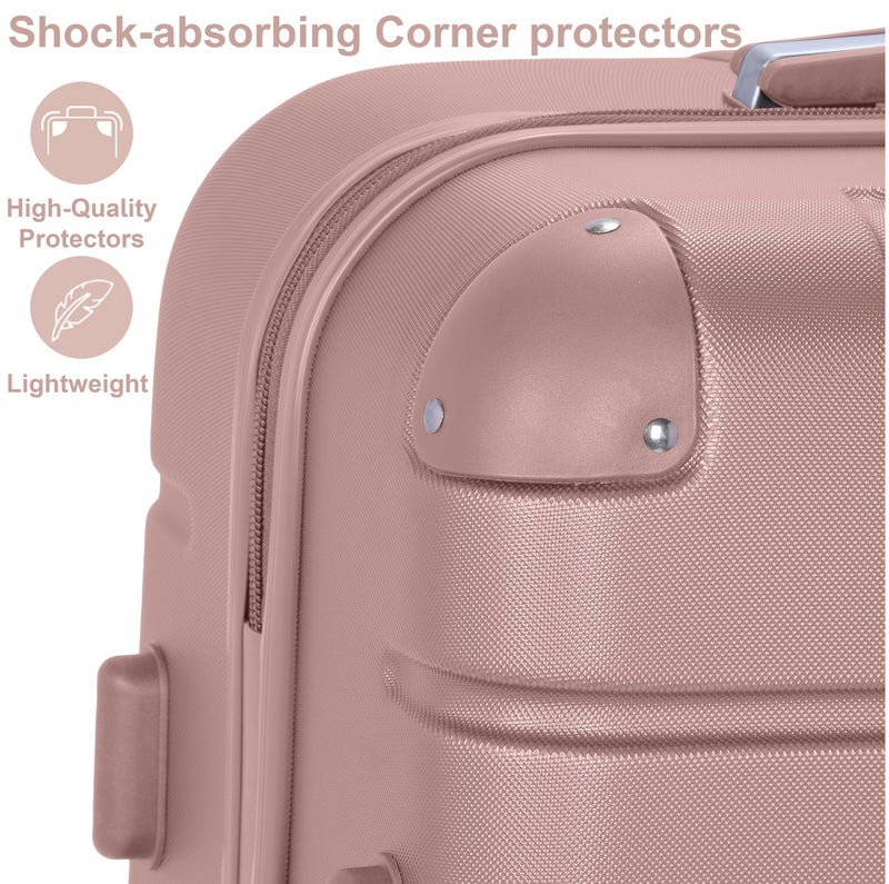 SENATOR Hard Case Travel Bag Extra Large Checked Luggage Trolley ABS Lightweight Suitcase with 4 Spinner Wheels A1012, Rose Gold - Image 5
