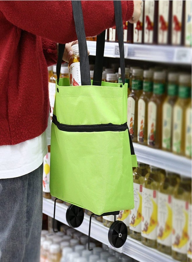 AG E-Com Collapsible Folding Shopping Bag with Wheels Shopping Cart Grocery Trolley Bag - Image 3