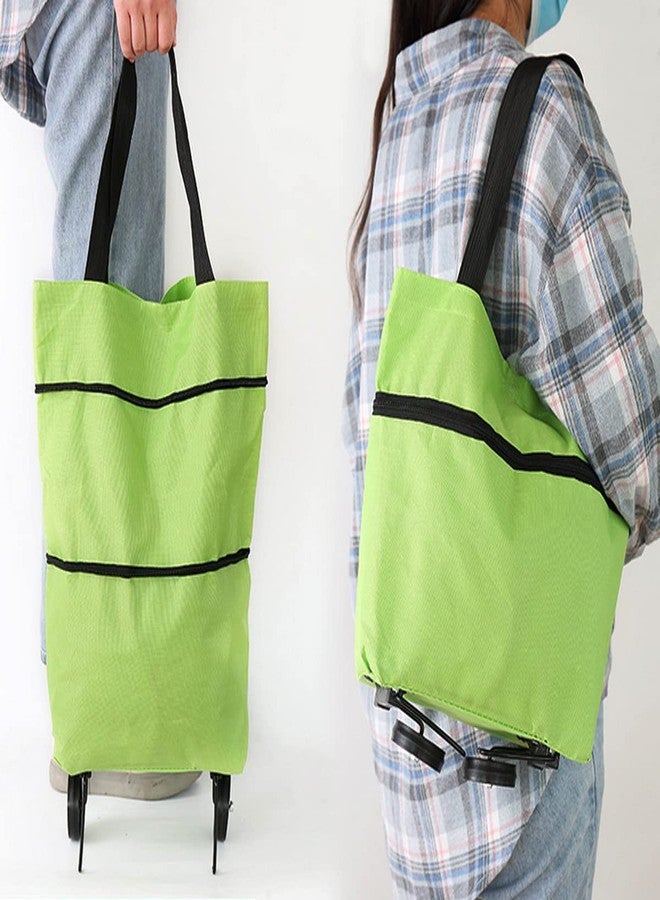 AG E-Com Collapsible Folding Shopping Bag with Wheels Shopping Cart Grocery Trolley Bag - Image 2