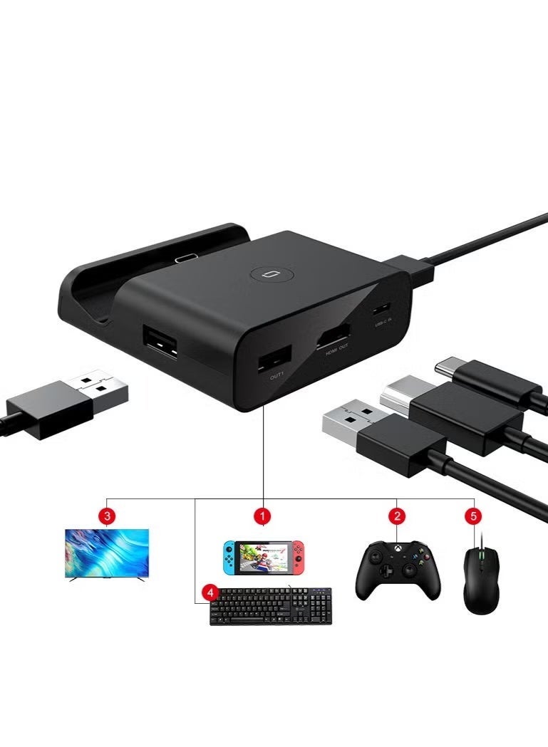 محطة توصيل Switch محول концентратор متعدد المنافذ USB C إلى HDMI محطة شحن PD محمولة لجهاز Switch OLED للاتصال بالتلفزيون - Image 1