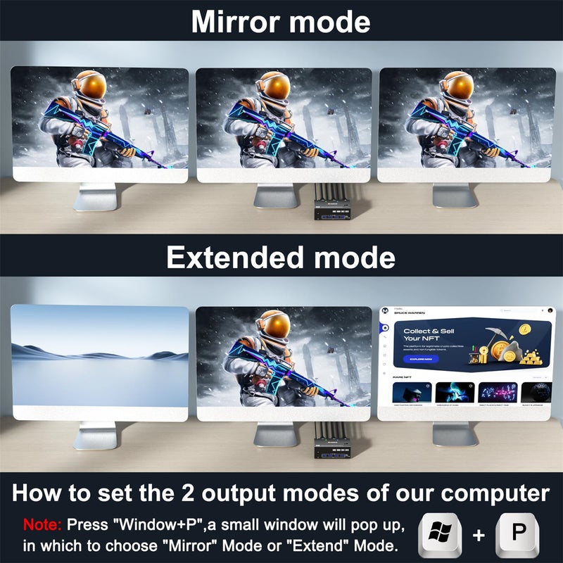 KVM Switcher 2 Input 3 Output 3 Monitors 2 Computers Switch Support 8K@30Hz 4K@144Hz USB 3.0 Displayport for 2 PC Share - Image 3