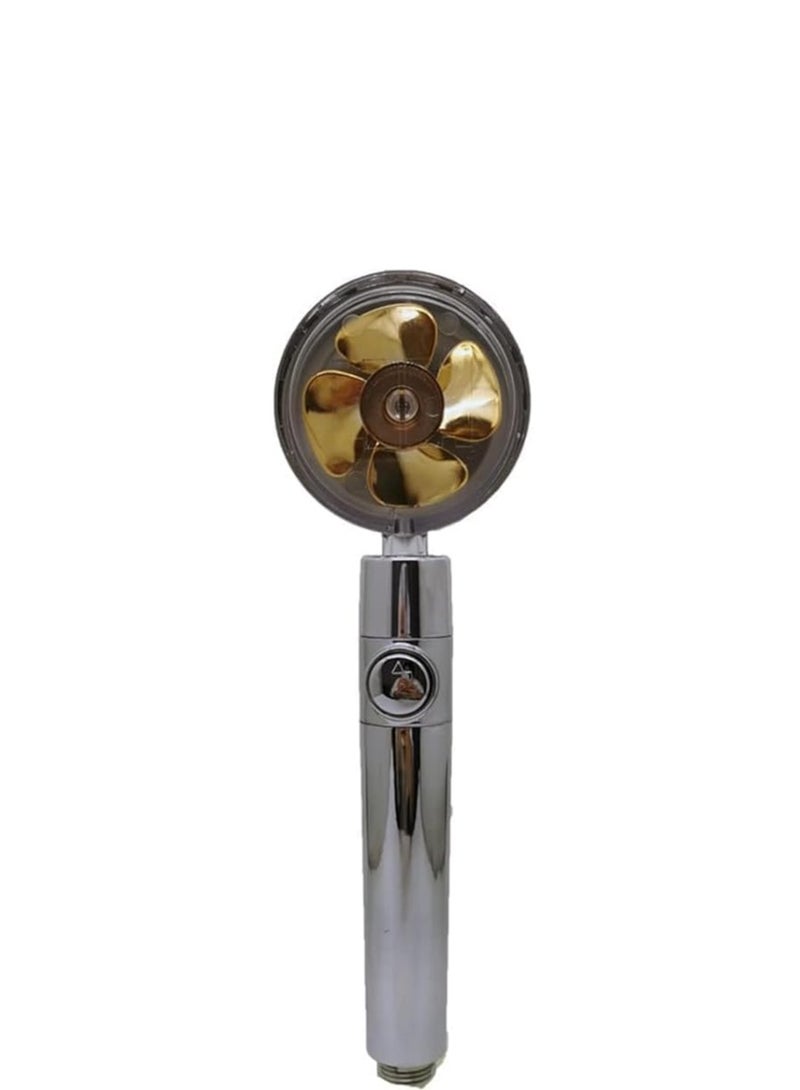 سماعة دش توربيني بمروحة - دوار 360 درجة مع فلتر- موفر للمياه بضغط عالي قابل للتعديل حتي ٦ مستويات من خلال تدوير المقبض