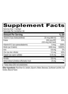 OLLY OLLY Ultra Strength Hair Multi-Benefit-Blend,Support Healthy Hair 30 Softgels  - Image 3