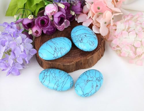 LAIDANLA Turquoise 2.4" Large Palm Stone Healing Crystals Gemstones Calming Effects Energy Balancing Reiki Polished Worry Stone Cleansing Protection Anxiety Stress Relief Therapy 1PC - Image 3