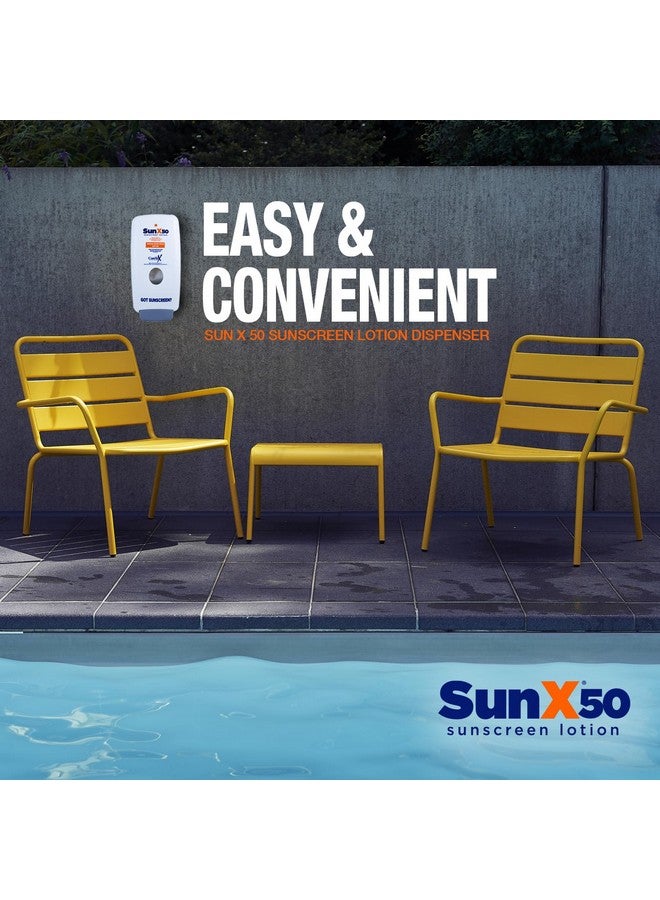 coretex Sun X 50 Spf Oil Free Sunscreen Lotion With Wall Mount Dispenser 750Ml Of Paraben Oxybenzone & White Cast Free Broad Spectrum (Uva/Uvb) Sunscreen Water & Sweat Resistant For Up To 80 Minutes - Image 2