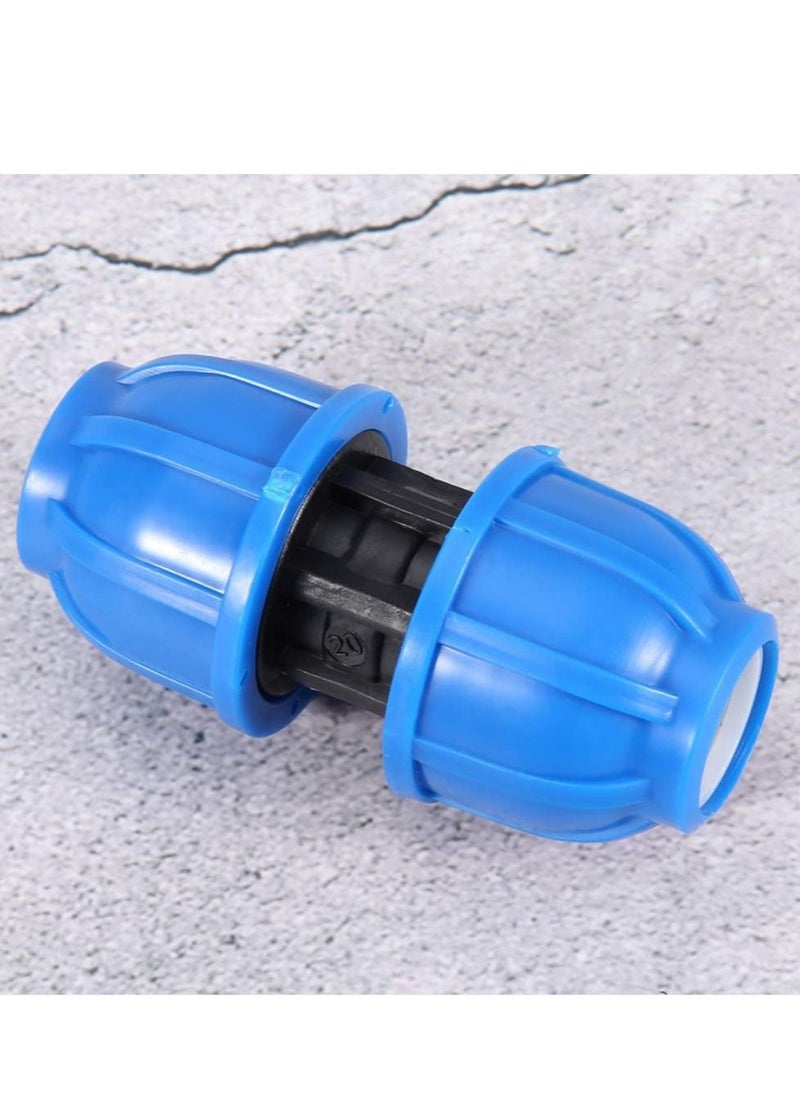 Excefore - Water Pipe Connector, 5 Pcs PE Plastic 20 mm to 20 mm Straight Pipe Connection Adapter, Quick Connect Hose End Connector Kit for Water Gun and Pipe - Image 1