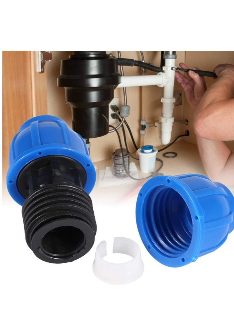 Excefore - Water Pipe Connector, 5 Pcs PE Plastic 20 mm to 20 mm Straight Pipe Connection Adapter, Quick Connect Hose End Connector Kit for Water Gun and Pipe - Image 1