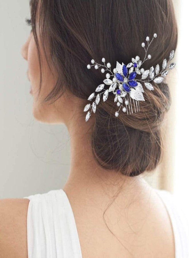 Siutaga Wedding Hair Comb Banquet Blue Rhinestone Hair Accessories Something Blue for Brides Hair Clip for Bridesmaid and Women Girls - Image 5