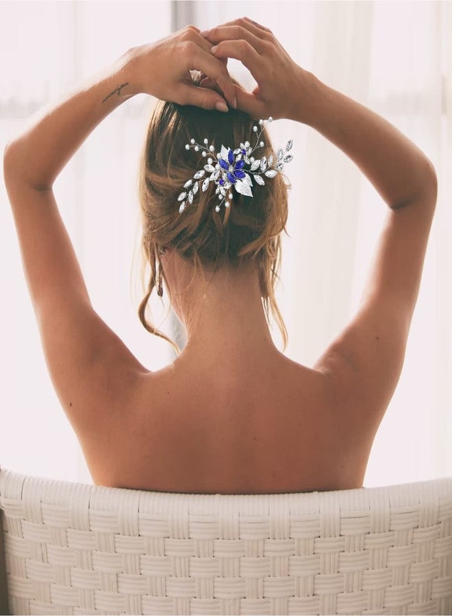 Siutaga Wedding Hair Comb Banquet Blue Rhinestone Hair Accessories Something Blue for Brides Hair Clip for Bridesmaid and Women Girls - Image 2