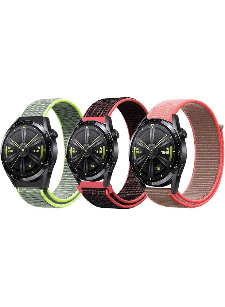 Perfii 3pcs Watchband Bundle Compatible with all Samsung, Huawei, Amazfit, Fitbit and Honor with 22mm band size - Image 1