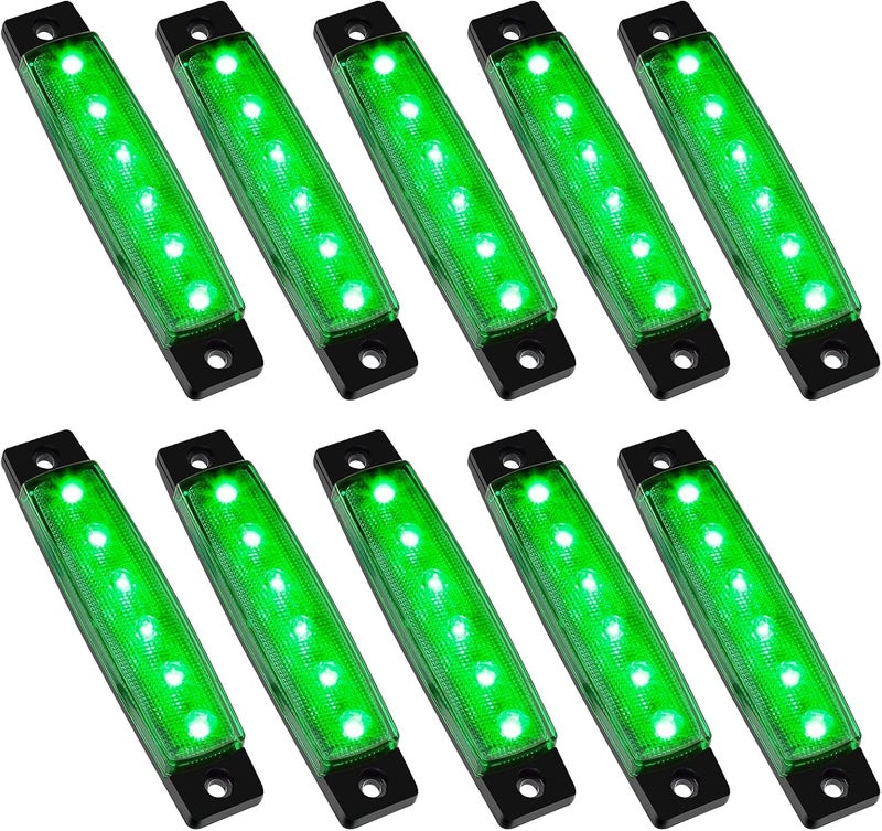 PSEQT 10 Pcs LED Rock Strip Lights Car Underglow Wheel Fender Well Lighting Kits Waterproof for Golf Cart Wrangler Offroad Truck RV UTV ATV Snowmobile (Green) - Image 1