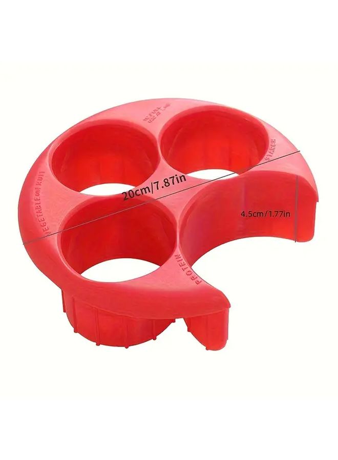 Red Portion Control Plate For Weight Loss BPA Free Kitchen Gadget No Power Needed - Image 3