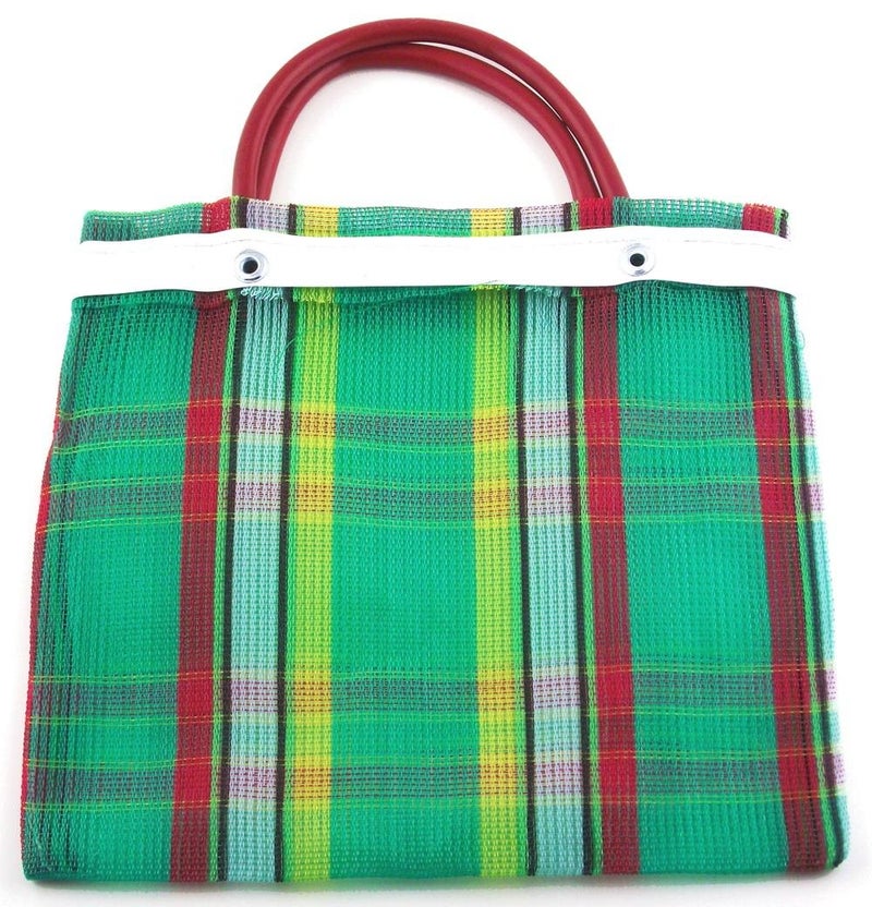 More Fiesta 6 Pcs Small Mexican Tote Mercado Bags 7.5 inch by 7.5 inch, Assorted Colors High Thread Mesh - Mini Mexican Mercado Candy Bags - Image 5