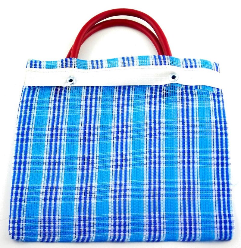 More Fiesta 6 Pcs Small Mexican Tote Mercado Bags 7.5 inch by 7.5 inch, Assorted Colors High Thread Mesh - Mini Mexican Mercado Candy Bags - Image 2