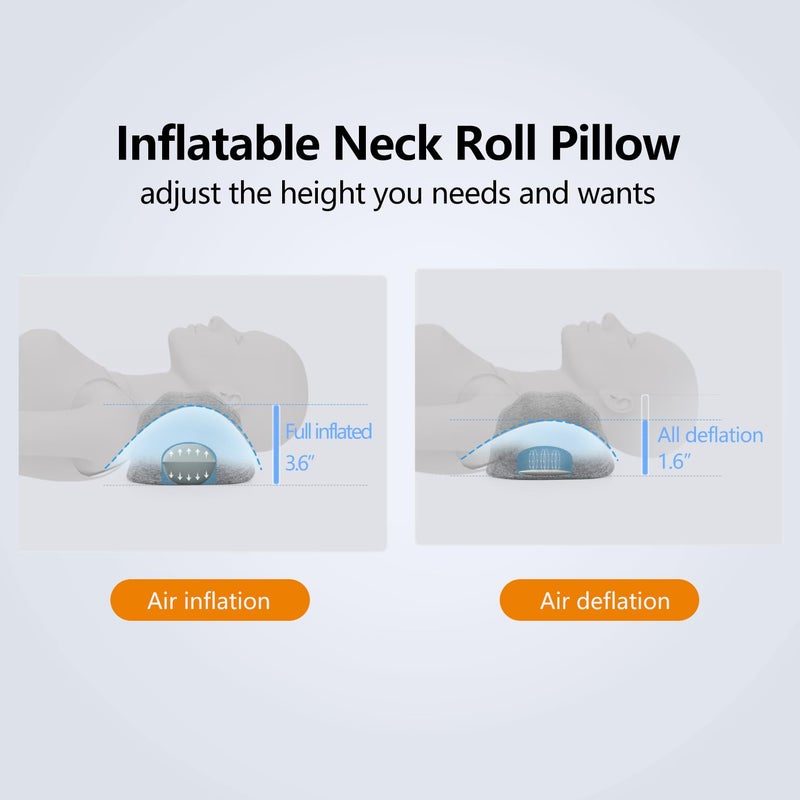 RESTCLOUD Neck Pillows for Pain Relief Sleeping, Neck Roll Pillow Neck Cervical Pillows for Stiff Neck Pain Relief Bed Pillow Height and Firm Adjustable - Image 3