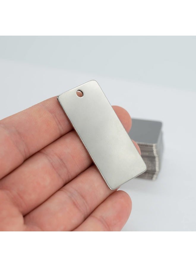 StayMax 50 Pack Engraving Blanks Stamping Blanks Stainless Steel Rectangle Blank Tags 1 Inch x 2 Inch - Image 4