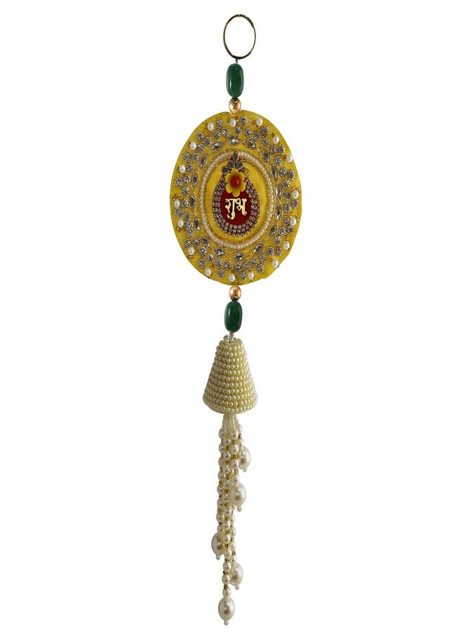 9Dzine معلقة Shubh Labh Jhumki لتزيين Gudi Padwa للمنزل | توران مدخل الباب الرئيسي ومعلق جداري | قطعة ديكور لغرفة ماندير وبوجا وغرفة المعيشة | عنصر هدية احتفالية - Image 5