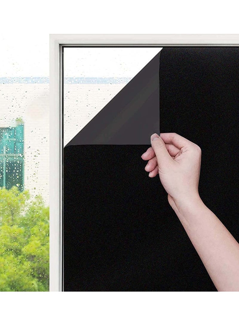 KASTWAVE Privacy Window Film Blackout Self Adhensive Glass Opaque No Glue Static Cling Sticker for Office Day Sleep Bathroom Living Room and Kitchen Anti UV 45 * 100cm  - Image 1