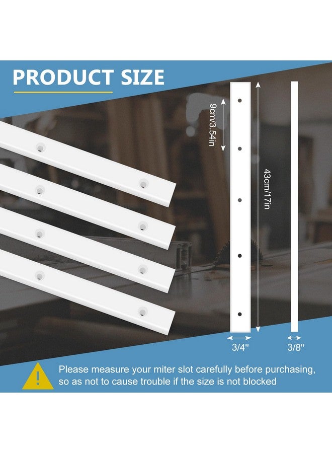 Coolrunner Crosscut Sled for Table Saw 3/4" X 3/8" X 17" Table Saw Sled Plastic Crosscut Sled with Predrilled Holes and Screws Ideal for U Tracks Woodworking Miter Slots Router Table and Bandsaws (4) - Image 2