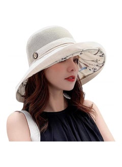 Women's Mesh Sun Hat, Beach Hat Summer UV Protection with Chin Strap, Packable Wide Brim Bucket Hat UPF 50+