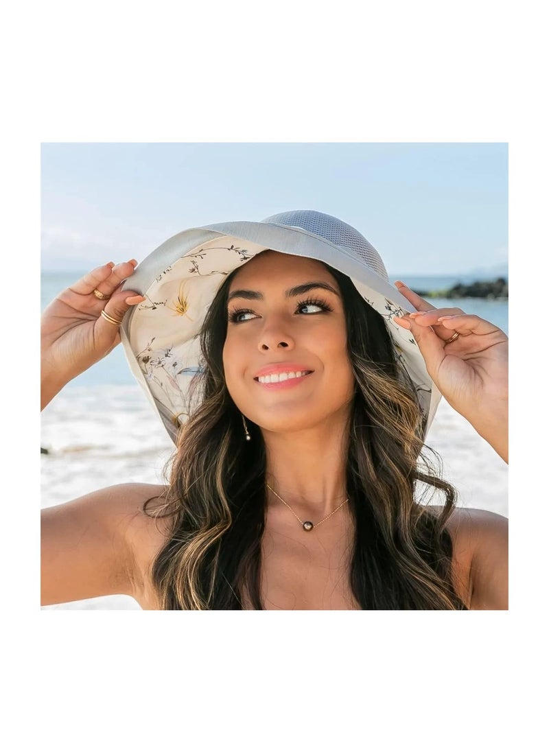 KASTWAVE - Women's Mesh Sun Hat, Beach Hat Summer UV Protection with Chin Strap, Packable Wide Brim Bucket Hat UPF 50+ - Image 1
