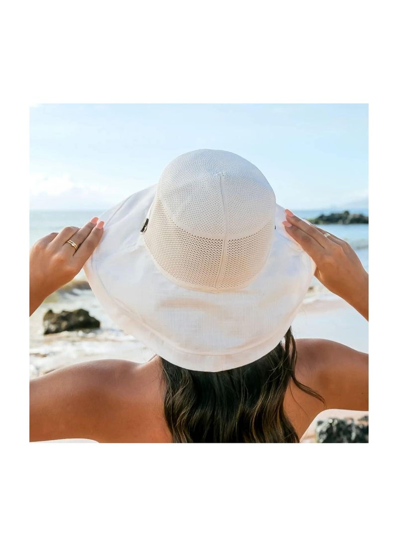 KASTWAVE - Women's Mesh Sun Hat, Beach Hat Summer UV Protection with Chin Strap, Packable Wide Brim Bucket Hat UPF 50+ - Image 1